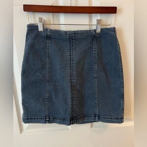 Free People Women’s Denim Modern Femme Pencil Mini Skirt Size 8